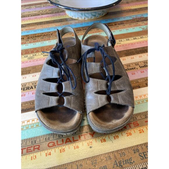 Wolky Kite Ghillie Lace Up Comfort Sandals Size 41 US 10 Leather Adjustable - Picture 3 of 13